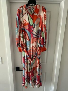 Alexis x Target Abstract Button-Front Midi Dress in Multi-Color